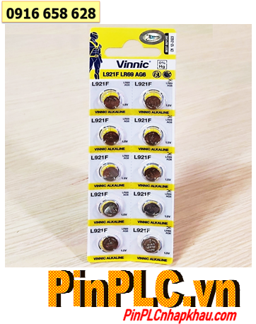 COMBO MUA 1 VỈ 10viên Pin cúc áo 1.5v Alkaline VINNIC L921F, AG6, LR69 _Giá chỉ 26.000/Vỉ 10viên